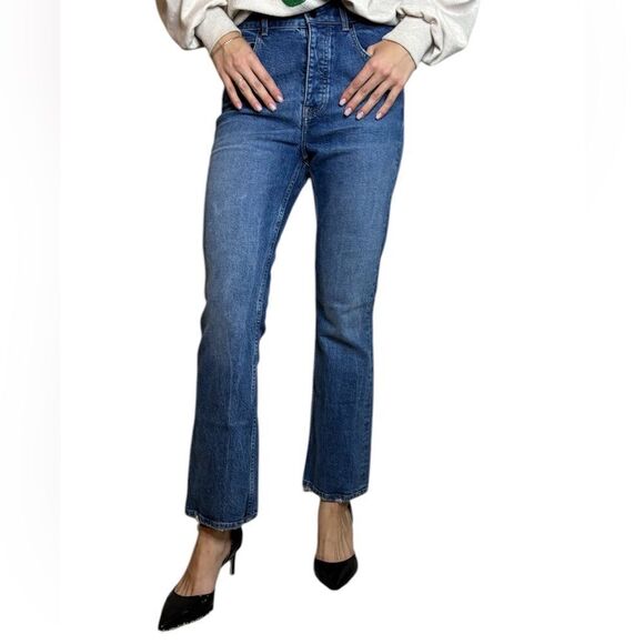 Anine Bing Lara Kick Blue Jeans Flare Size 27 - Picture 3 of 12